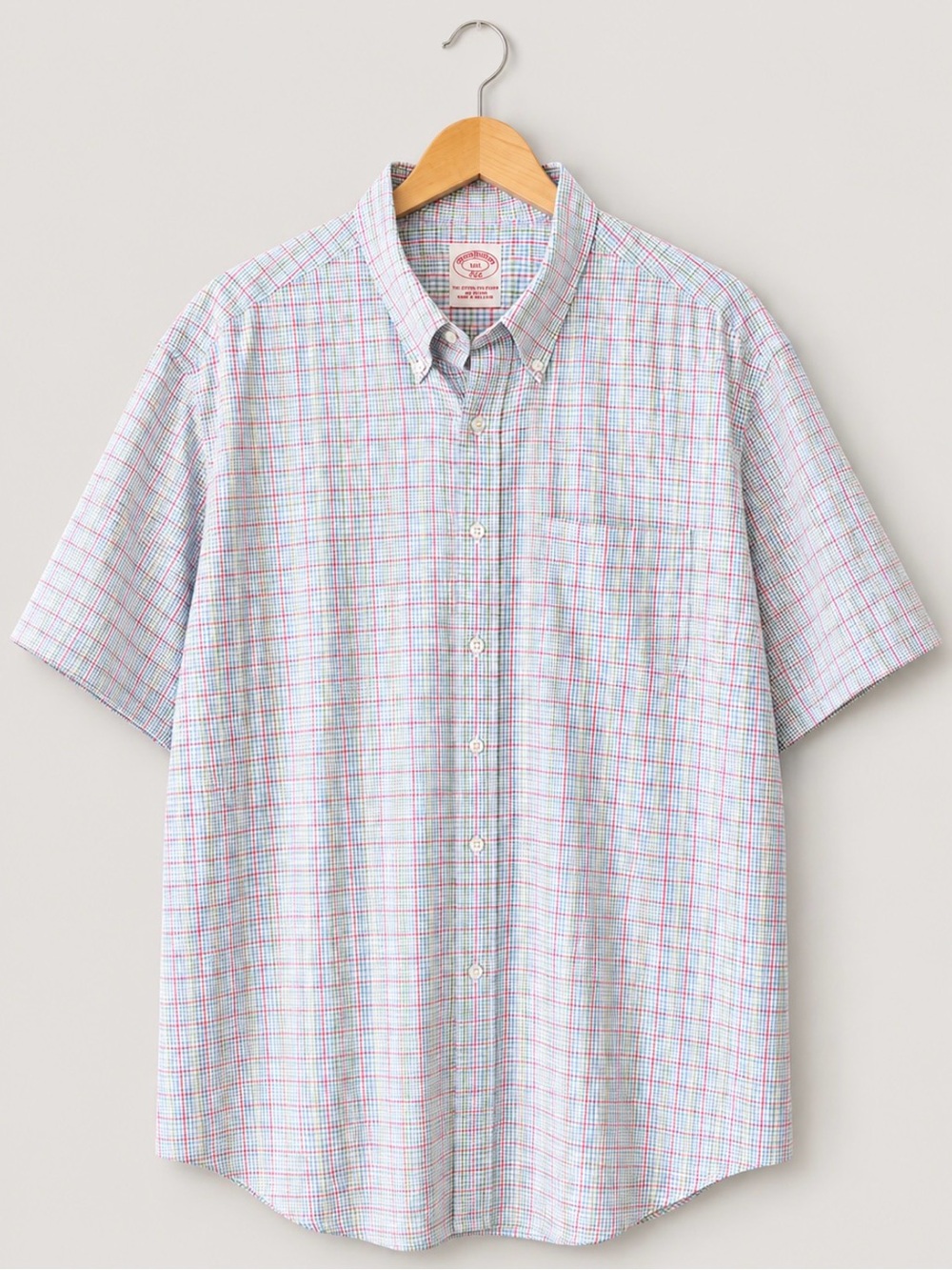 Brooks Brothers 346 Men’s XXL Seersucker Plaid Button Down Shirt Cotton Preppy